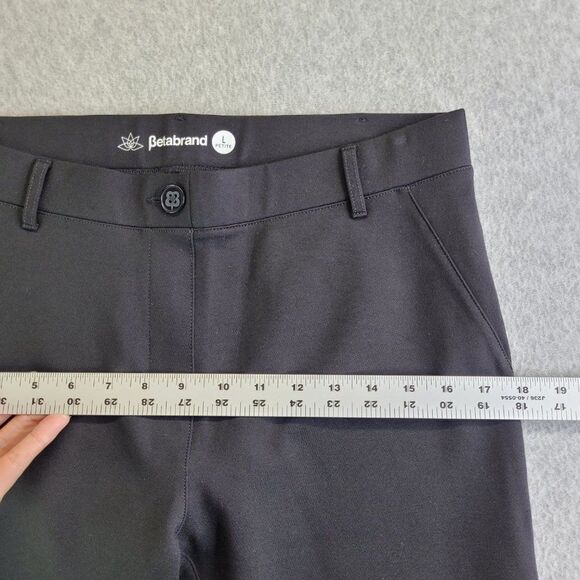 Betabrand Pants Womens Large Petite Black Pull On Tapered Leg Mid Rise Dress - Picture 11 of 16